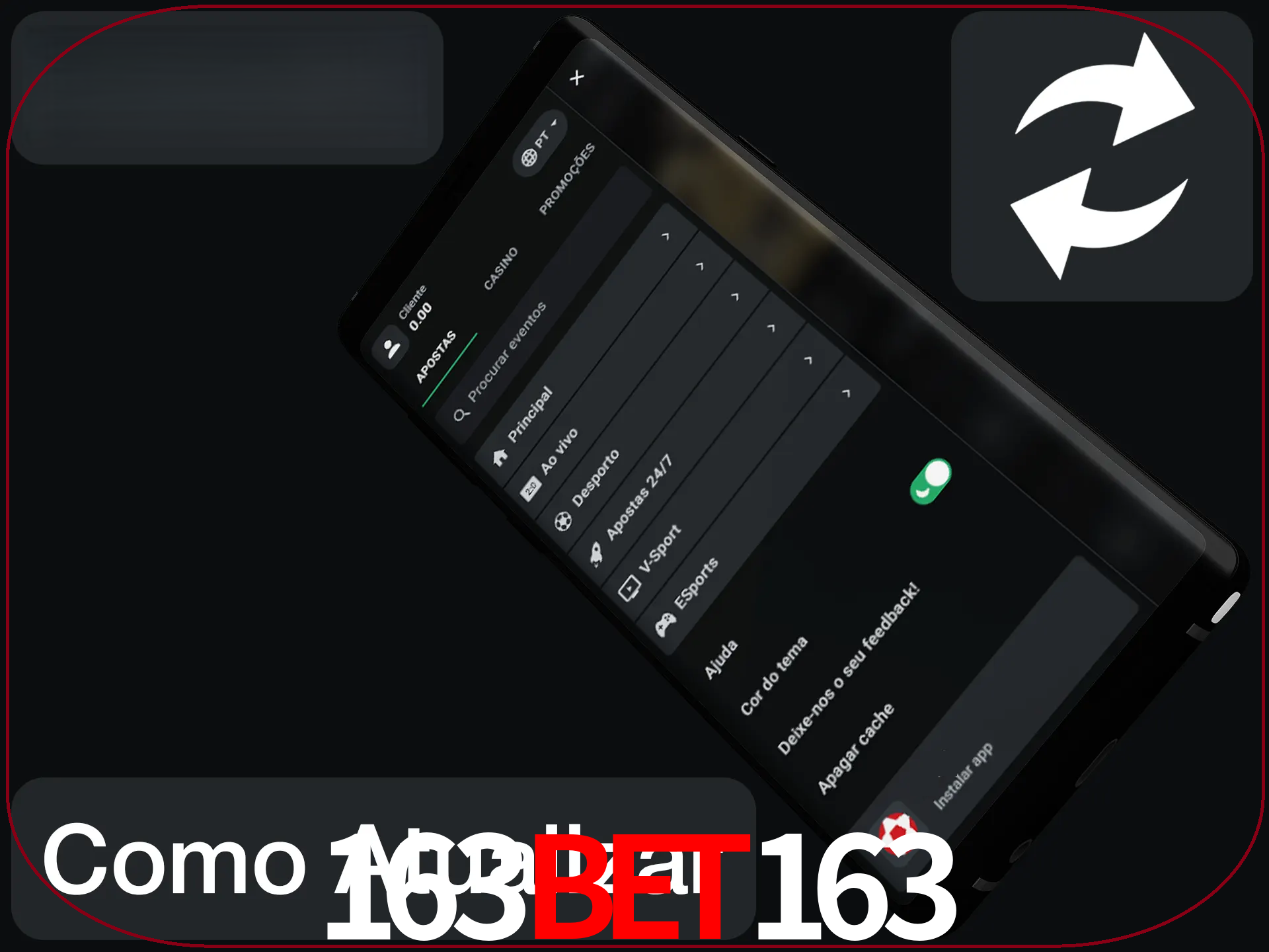 O aplicativo é atualizado automaticamente quando você faz o login.